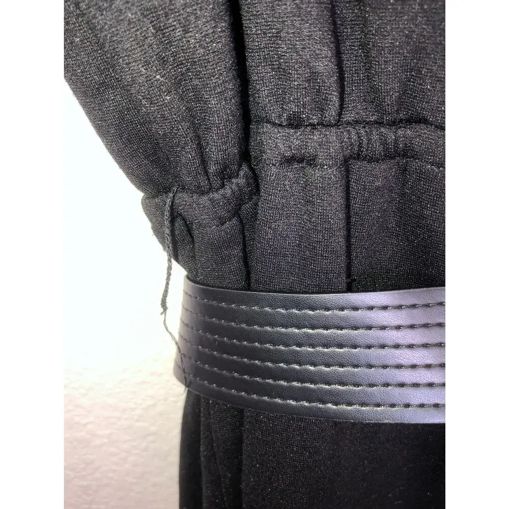 Bar III Black Spaghetti Strap Belted Jumpsuit - M